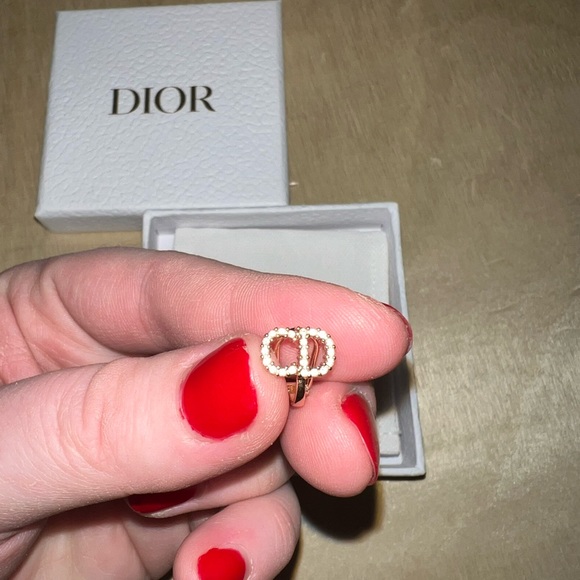 Dior Earnings with Gold and White Crystals - Picture 4 of 5